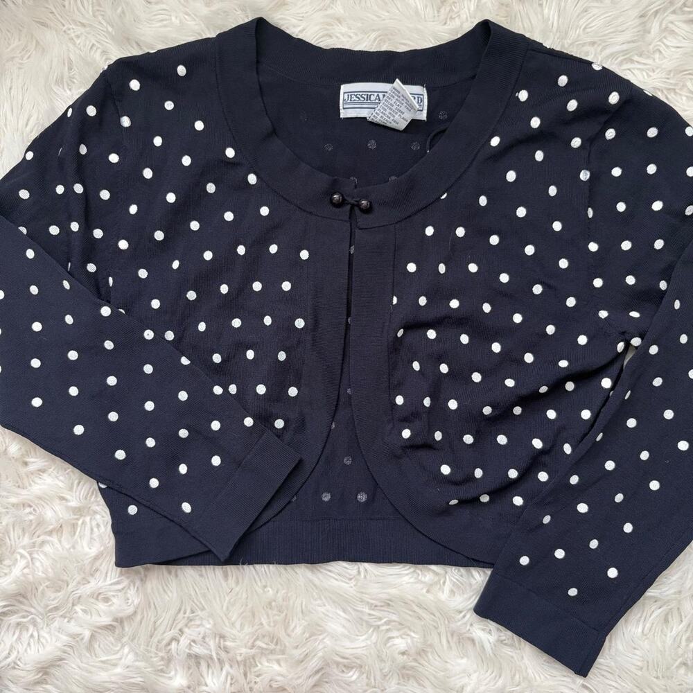 Vintage cropped polka dot cardigan
